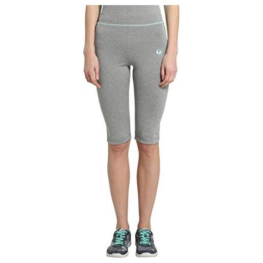 Ultrasport fitness/sport pantaloni capri da donna, grigio melange/acqua, xs