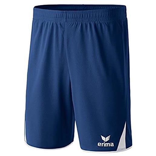 Erima classic 5-c, pantaloncini con slip interno bambino, navy/bianco, 152