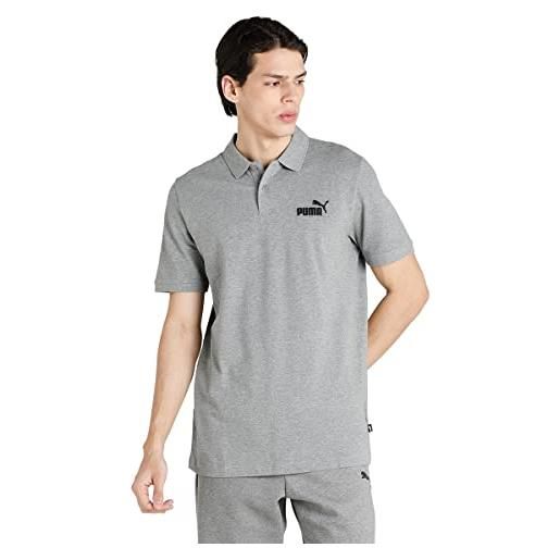 PUMA essential, maglietta polo uomo, grigio (medium grey heather), s