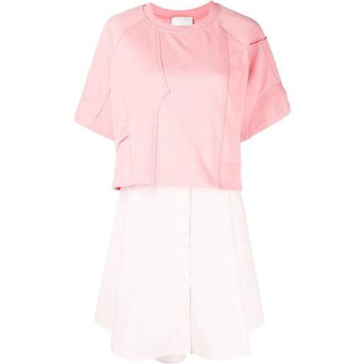 3.1 Phillip Lim abito modello t-shirt con design patchwork - rosa
