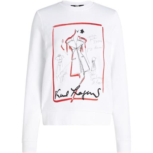 Karl Lagerfeld felpa karl series con stampa grafica - bianco