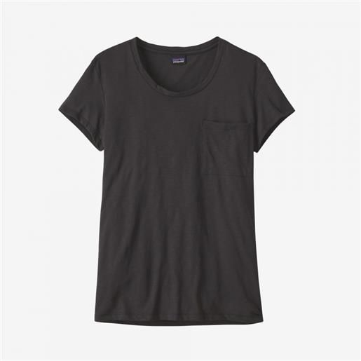 Patagonia w's mainstay t-shirt m/m taschino cotone fiammato nera donna
