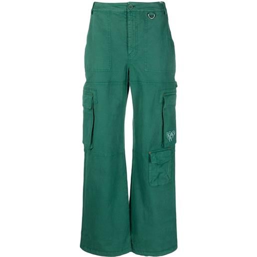 Marine Serre pantaloni dritti con tasche - verde