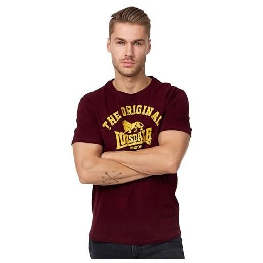 Lonsdale, t-shirt, vestibilità normale, originale, a maniche lunghe vintage oxblood xxx-large