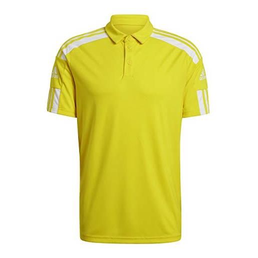 adidas squadra 21 short sleeve polo shirt, uomo, team yellow/white, m
