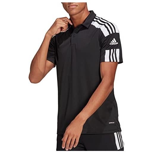 adidas squadra 21 short sleeve polo shirt, uomo, black/white, l