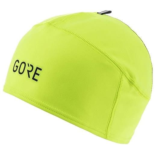 Gore wear berretto antivento da ciclismo per uomo, m windstopper beanie, taglia unica, colore: giallo neon, 100340