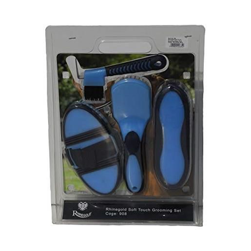 Rhinegold soft touch - confezione blister per toelettatura, colore: blu navy/azzurro