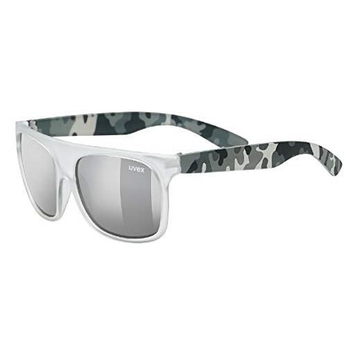 Uvex sportstyle 511, occhiali da sole per bambini, specchiato, incl. Fascia, white transparent/silver, one size