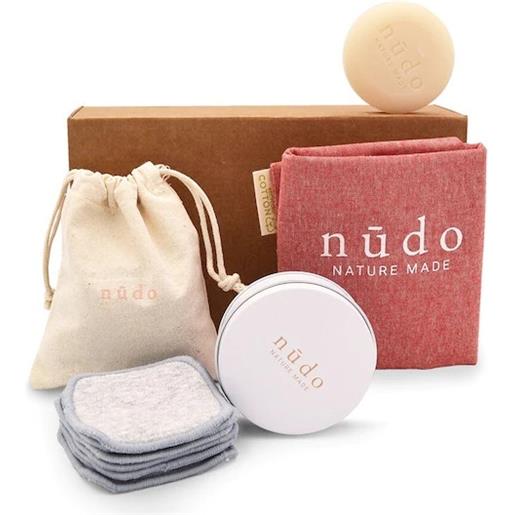 Amicafarmacia nudo kit face care essentials dischetti struccanti + struccante solido + portasapone + shopper in co
