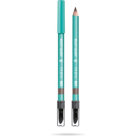 Pupa multi-talent 4 in 1 matita eyeliner kajal ombretto e sopracciglia 001 soft brown 1,08g