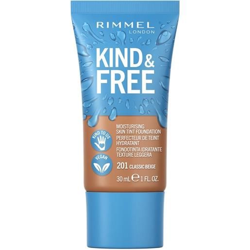 Amicafarmacia rimmel fondotinta idratante kind&free 201 classic beige 30ml