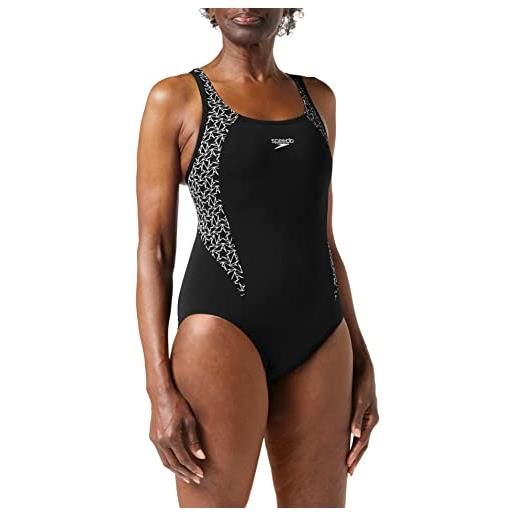 Speedo, boomstar - costume intero donna, asciugatura rapida, costume da piscina donna, colore nero/turchese, taglia 38