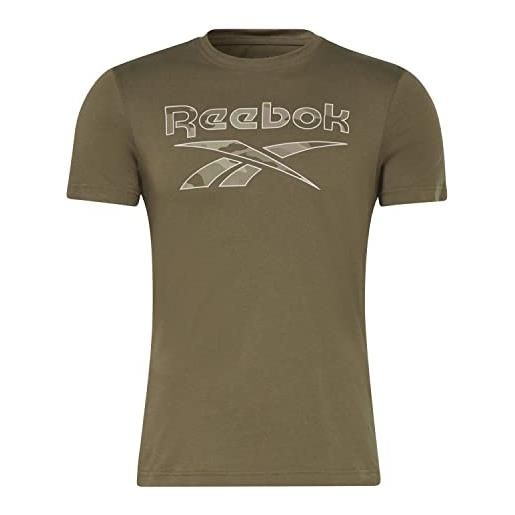 Reebok identity camo, maglietta uomo, army green, l