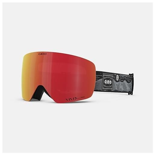 Giro contour - occhiali da sci/neve, colore: nero/bianco paesaggio - vivid ember/vivid infrared lens