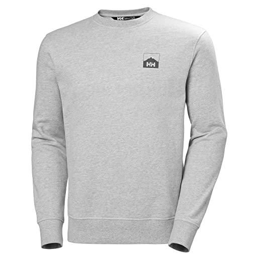 Helly Hansen nord graphic crew sweatshirt, maglia di tuta uomo, 950 grey melange, 2x l