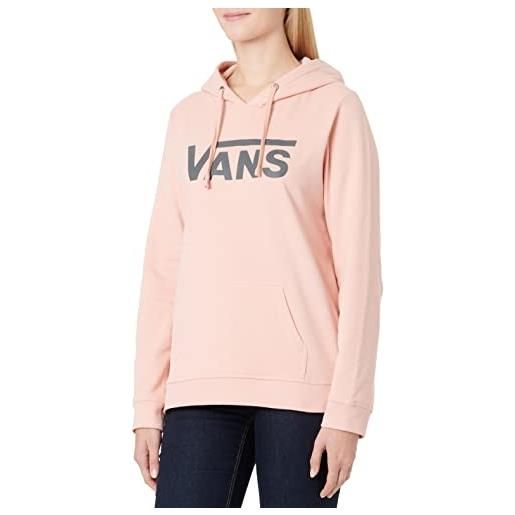 Vans drop v logo hoodie felpa con cappuccio, coral cloud-asphalt, xs donna