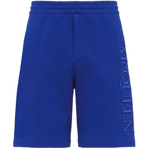 Alexander McQueen shorts sportivi con ricamo - blu