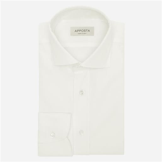 Apposta camicia tinta unita bianco 100% puro cotone denim doppio ritorto supima, collo stile collo francese aggiornato a punte corte