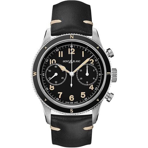 Montblanc Watch orologio montblanc 1858 automatic chrono nero con cinturino in pelle