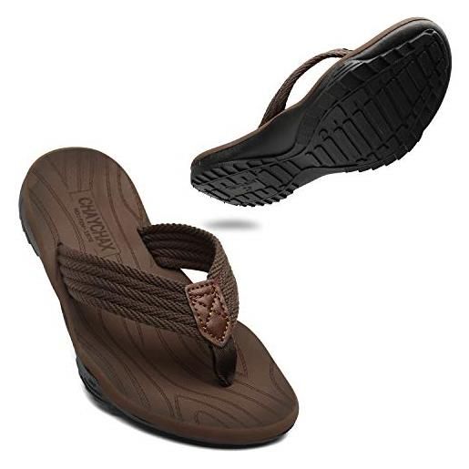ChayChax infradito uomo scarpe da spiaggia e piscina sportive beach sandali morbide ciabatte antiscivolo pantofole con gomma suola, grigio, 47 eu