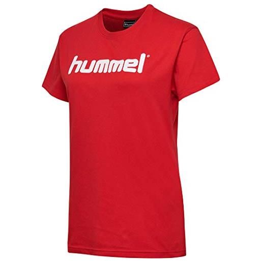 hummel logo hmlgo cotton maglietta, donna, giallo (sport), s
