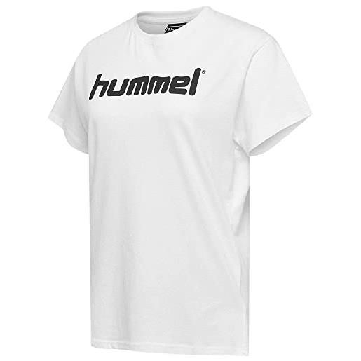 hummel logo hmlgo cotton maglietta, donna, giallo (sport), s