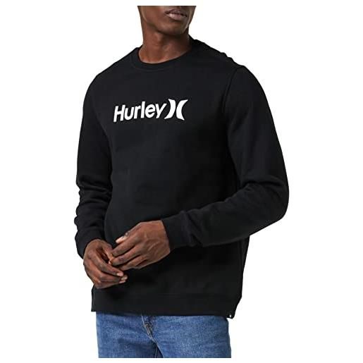 Hurley m oao solid crew fleece maglia di tuta, nero, xxl uomo