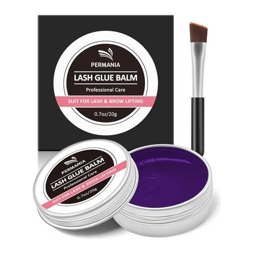 PERMANIA colla per sollevare le ciglia, colla per sopracciglia, lash lifting glue balm, per il lifting delle ciglia e la laminazione delle sopracciglia - sapore d'uva - 20g