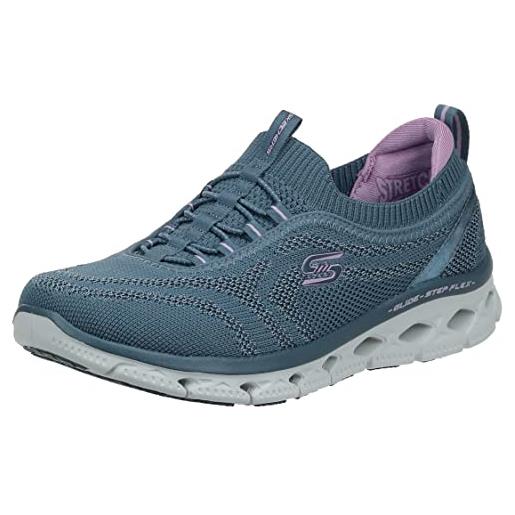 Skechers glide-step flex buon sogno, scarpe da ginnastica donna, lavanda in maglia ardesia, 37 eu