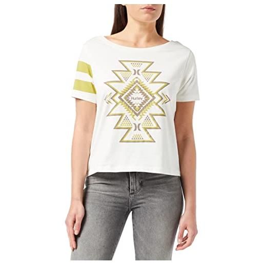 Hurley w oceancare totem front back tee maglietta, marshmallow, s donna