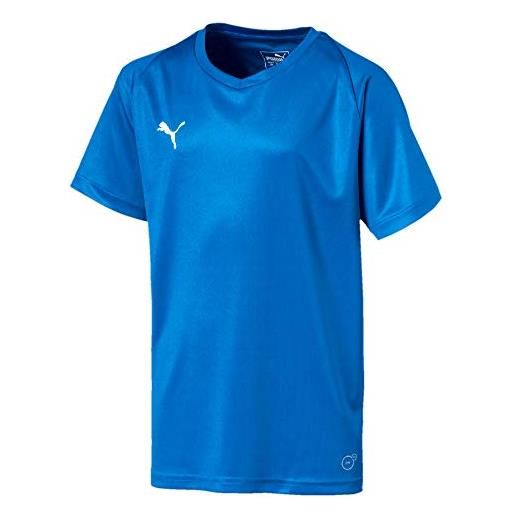 PUMA liga jersey core jr, maglia calcio unisex bambini, blu (electric blue lemonade/white), 164
