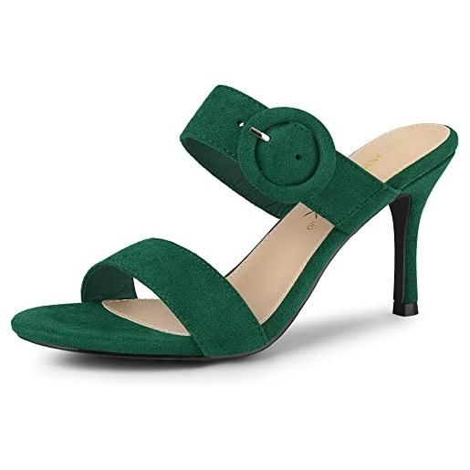 Allegra K - sandali da donna con tacco a spillo e fibbia, verde (verde), 39 eu