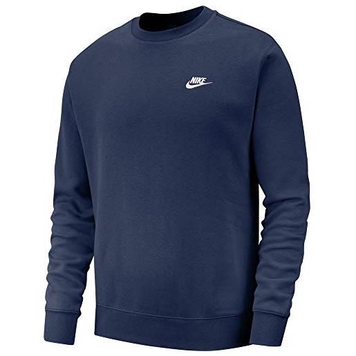 Nike m nsw club crw bb, t-shirt a manica lunga uomo, dk grey heather/(white), 2xl