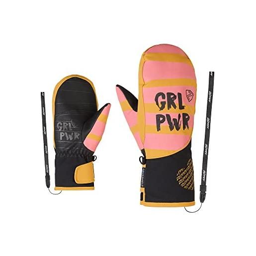 Ziener liwani - guanti da sci da ragazza, impermeabile, primaloft, alla moda, latte dorato, colore: rosa