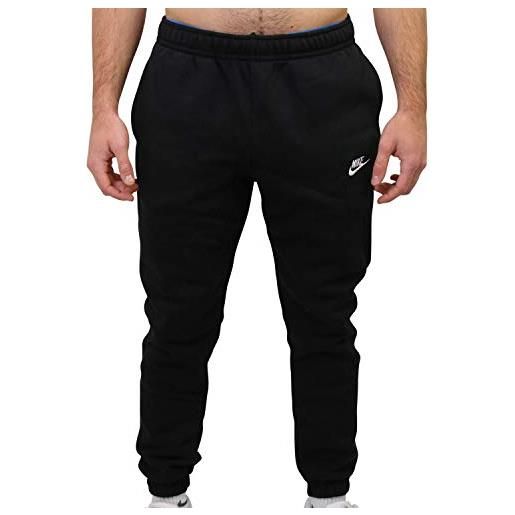 Nike sportswear club jggr ft, pantalone sportivo uomo, black/back/(white), m