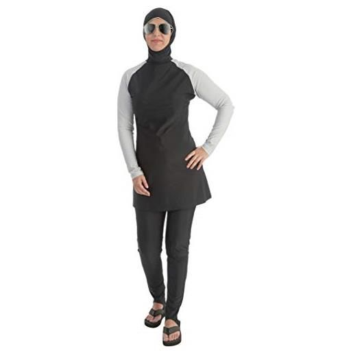 Beco burkini - costume da bagno da donna, stile musulmano, donna, 5722, argento/nero, xl