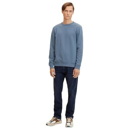 TOM TAILOR marvin straight jeans, uomo, blu (clean dark stone blue denim 10114), 34w / 36l