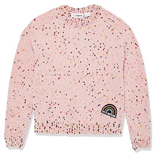 Desigual jers_alaska 3067 candy pink maglione, colore: rosso, l bambina