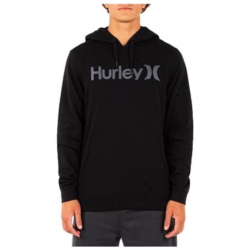 Hurley one and only solid summer hoodie felpa, nero, s uomo