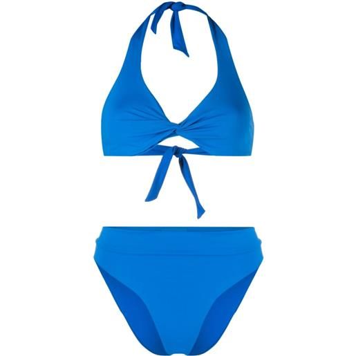 Fisico set bikini a vita alta - blu