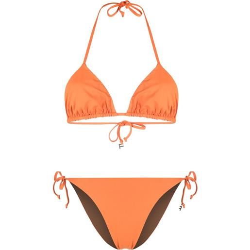 Fisico set bikini a triangolo reversibile - arancione