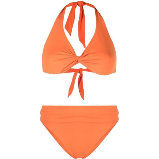 Fisico set bikini con scollo all'americana - arancione