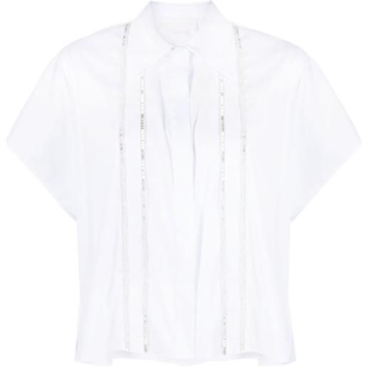 Genny camicia con dettaglio a righe - bianco