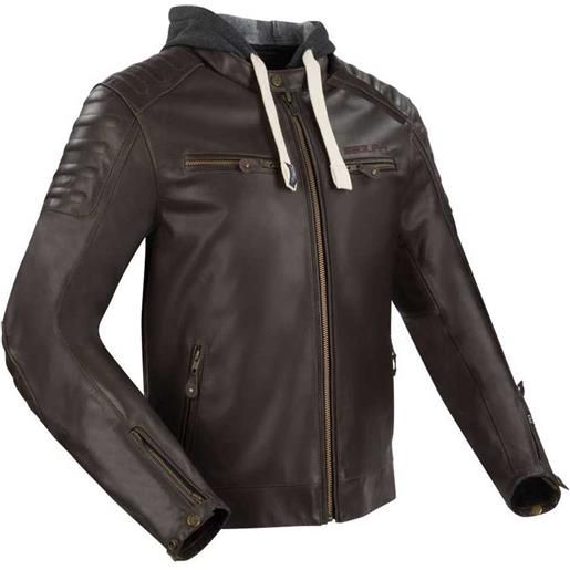 Segura challenger hoodie leather jacket marrone 4xl uomo