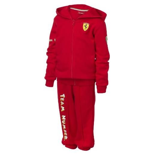 Ferrari sportwear tuta da jogging per bambini, tracksuit, colore: rosso, xs