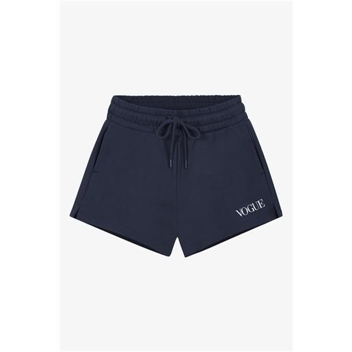 VOGUE Collection pantaloncini vogue blu navy con logo ricamato bianco