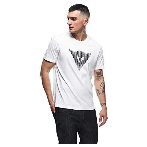 Dainese t-shirt logo, maglietta maniche corte 100% cotone, uomo, bianco/nero, l