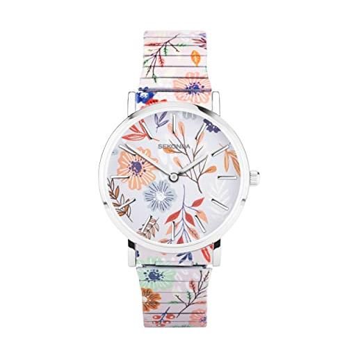 Sekonda maxima - orologio al quarzo da donna, 38 mm, multicolore, con display analogico e cinturino in acciaio inox, seven, cinturino