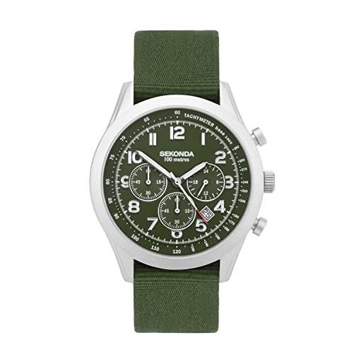 Sekonda orologio cronografo da uomo in stile militare (verde) 30067, verde, cinturino